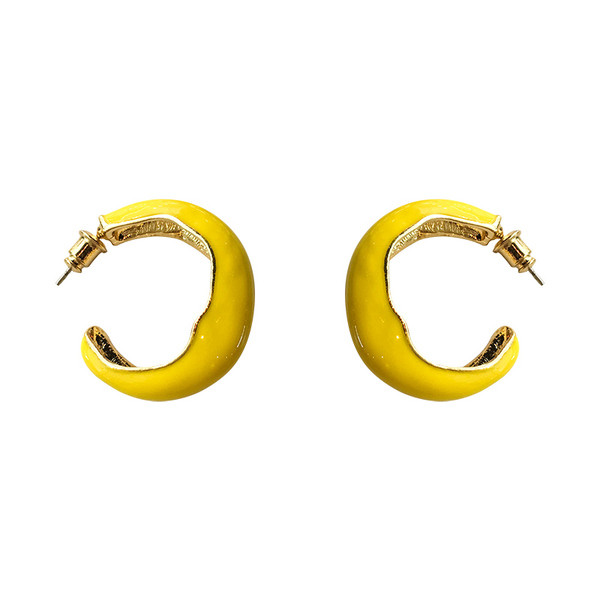 Cercei moderni de dama in galben si albastru