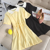 Alkalmi női ruha rövid ujjú széles modell két színben