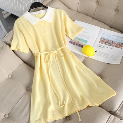 Alkalmi női ruha rövid ujjú széles modell két színben