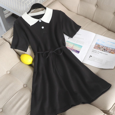 Alkalmi női ruha rövid ujjú széles modell két színben