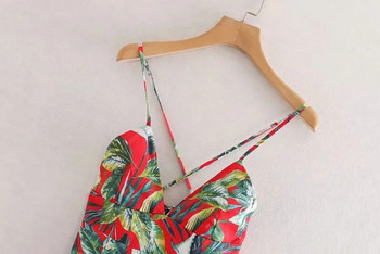 Rochie casual de dama cu bretele subtiri si spatele gol