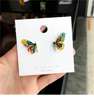 Stílusos női fülbevaló - két színben kövekkel