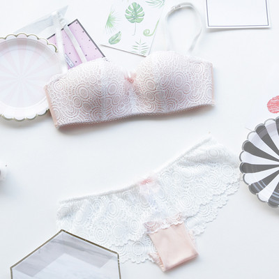 Set dantela dama in negru, roz si alb