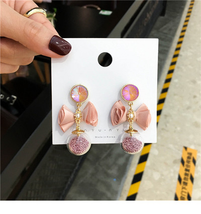 Aktuális női fülbevaló rózsaszín és kék színben