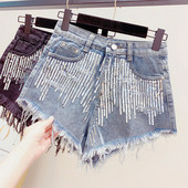 Blugi eleganti de dama cu paiete in albastru si negru