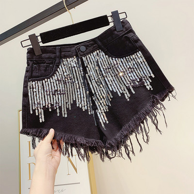 Blugi eleganti de dama cu paiete in albastru si negru