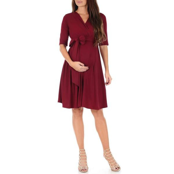 Rochie casual de dama cu cravate pentru gravide in doua culori