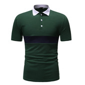 Tricou elegant pentru bărbați cu guler de culoare verde