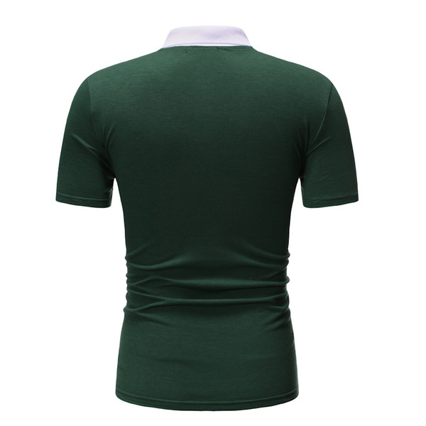 Tricou elegant pentru bărbați cu guler de culoare verde