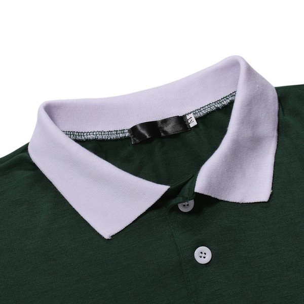 Tricou elegant pentru bărbați cu guler de culoare verde