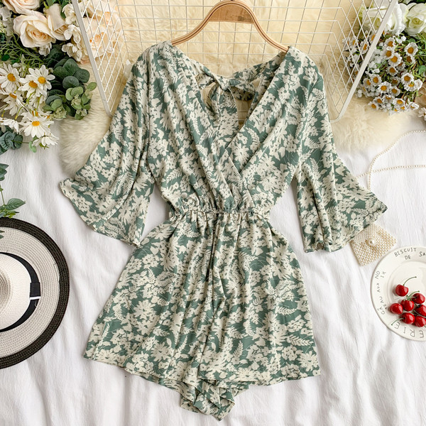 Κομψή γυναικεία ολόσωμη φόρμα φόρεμα με  μανίκια λωτού σε τρία χρώματα