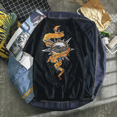 Tricou casual barbatesc cu aplicatie pe spate in trei culori