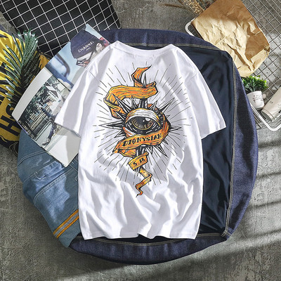 Tricou casual barbatesc cu aplicatie pe spate in trei culori