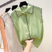 Maieu de damă cu guler în trei culori