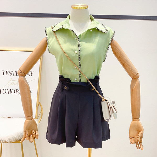 Maieu de damă cu guler în trei culori