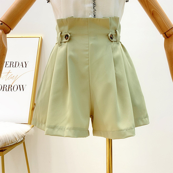 Pantaloni scurti de dama cu talie inalta in trei culori