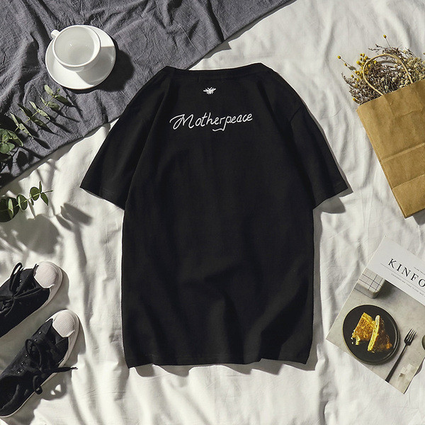 Tricou casual barbatesc cu imprimeu in negru si gri