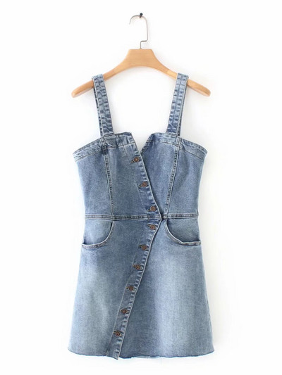 Női farmer ruha kék gombokkal