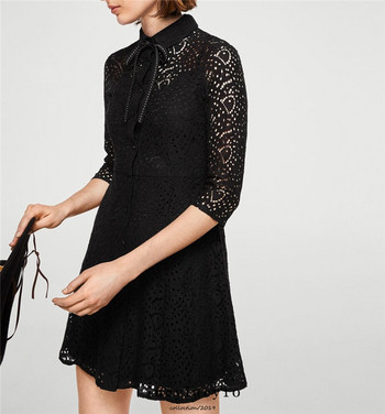 Rochie eleganta din dantela de culoare neagra