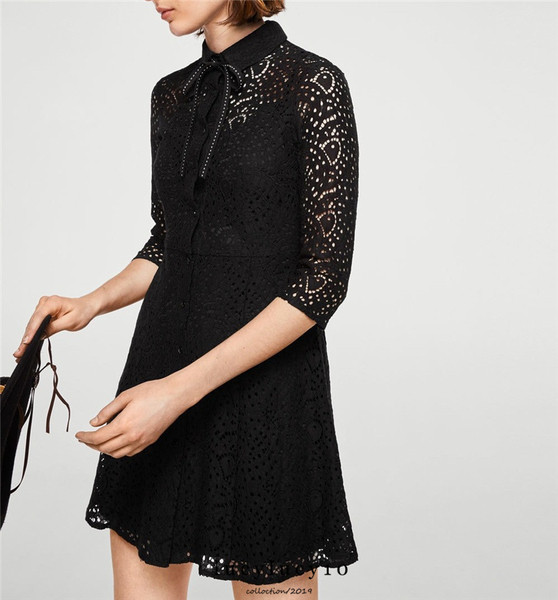 Rochie eleganta din dantela de culoare neagra