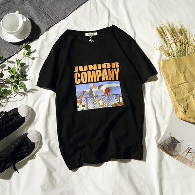 Tricou bărbătesc cu imprimeu și inscripție alb-negru