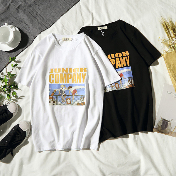 Tricou bărbătesc cu imprimeu și inscripție alb-negru