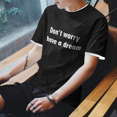 Tricou casual barbatesc cu inscriptie in patru culori