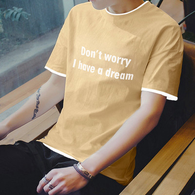 Tricou casual barbatesc cu inscriptie in patru culori