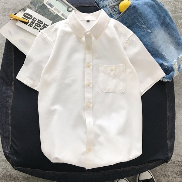 Stílusos férfi ing rövid ujjal és zsebbel öt színben