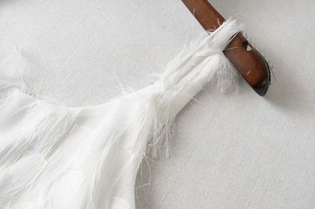 Rochie de dama cu franjuri in alb