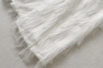 Rochie de dama cu franjuri in alb