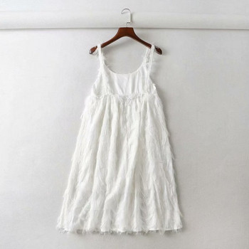 Rochie de dama cu franjuri in alb