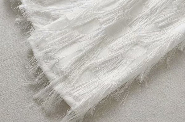 Rochie de dama cu franjuri in alb