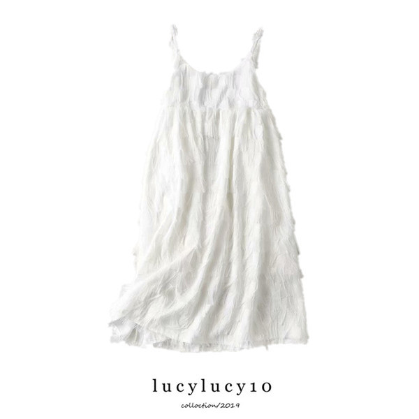 Rochie de dama cu franjuri in alb