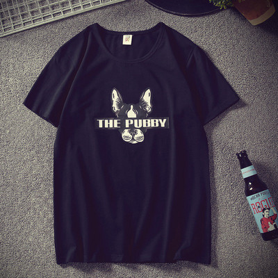 Férfi pamut póló különböző színű mintával