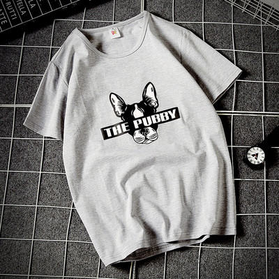 Férfi pamut póló különböző színű mintával