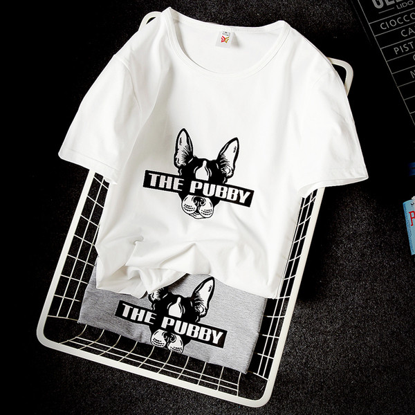 Férfi pamut póló különböző színű mintával