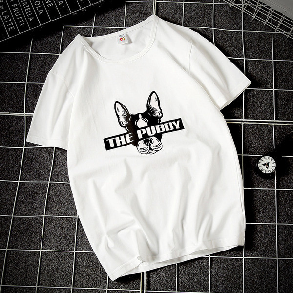 Férfi pamut póló különböző színű mintával