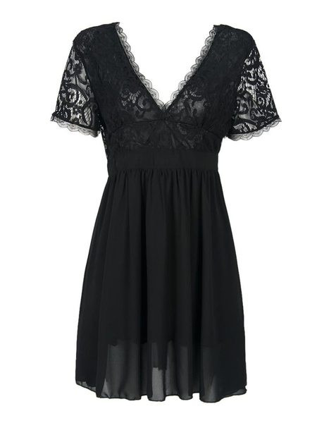 Rochie elegantă de damă, cu decolteu în V și fermoar, de culoare neagră