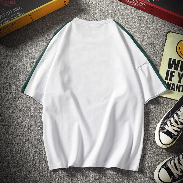 Tricou casual pentru bărbați cu inscripție alb-negru