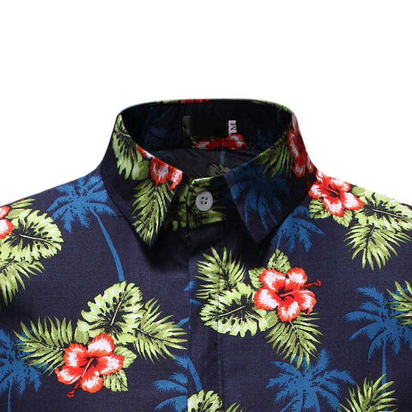 Virágmintás kék nyári férfi ing