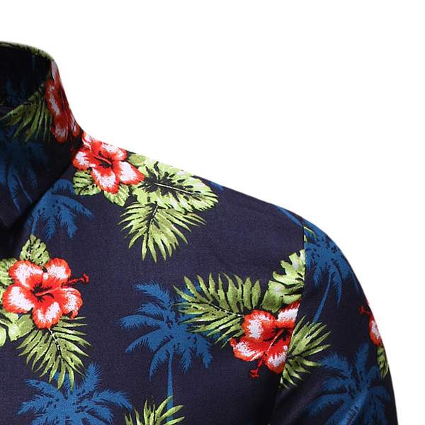 Virágmintás kék nyári férfi ing