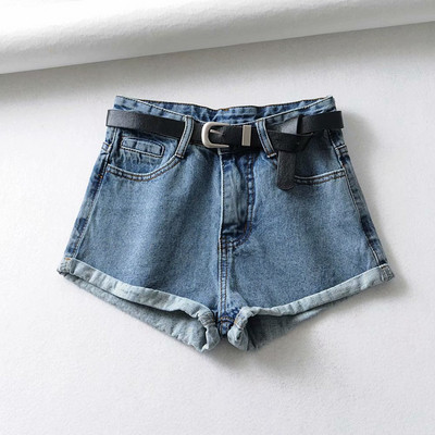 Női farmer rövidnadrág magas derékkal, két színben