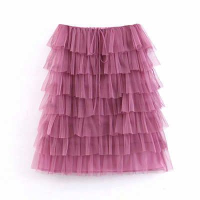 Női ruha tüll lila színben - széles modell