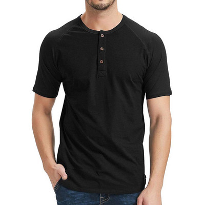 Tricou casual barbatesc cu maneci scurte si nasturi in trei culori