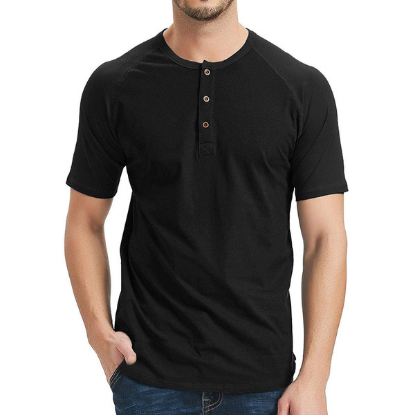 Tricou casual barbatesc cu maneci scurte si nasturi in trei culori