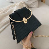 Modern női táska hosszú és rövid fém fogantyúval