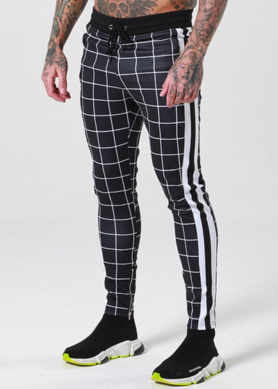 Modern férfi csíkos nadrág oldalsó szegéllyel három színben