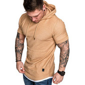 Lezser férfi blúz rövid ujjal és kapucnival több színben