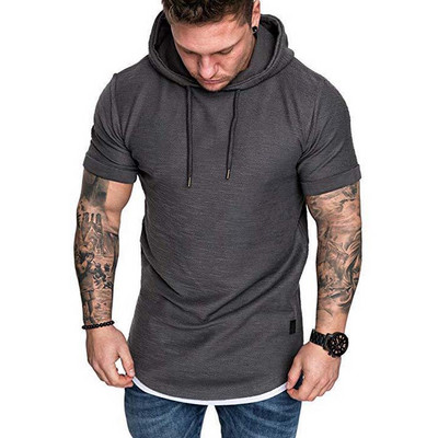 Lezser férfi blúz rövid ujjal és kapucnival több színben
